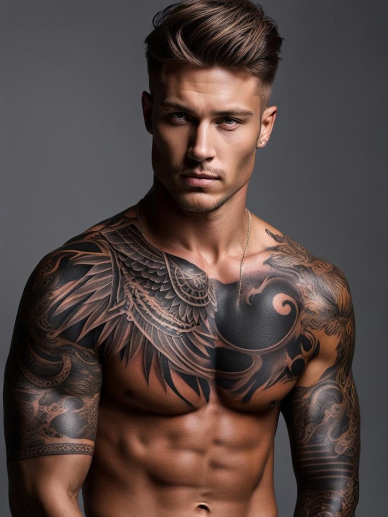 shoulder tattoos for men, showcasing strength and masculine style. 