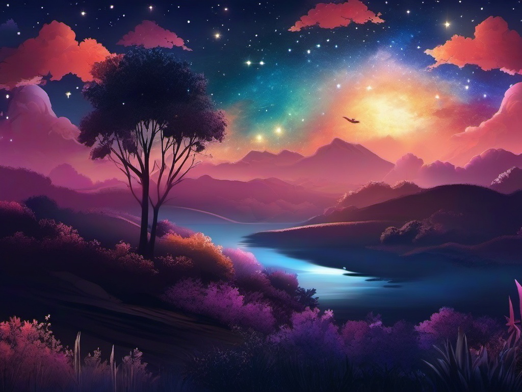 Sky Wallpaper - Gaze upon a starry night sky that fills your screen with cosmic wonder, creating an atmosphere of mystery and exploration.  intricate patterns, splash art, wallpaper art