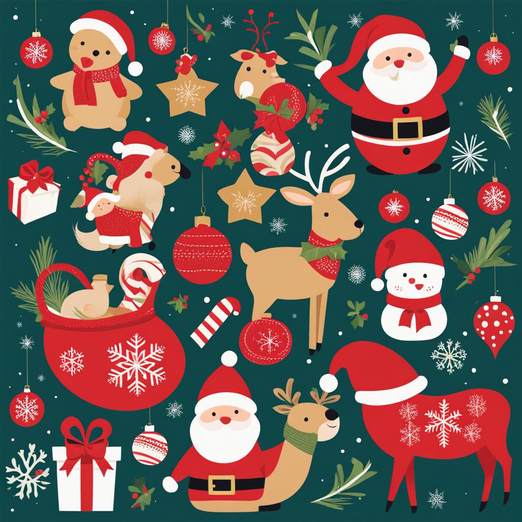 christmas clipart - festive illustration capturing holiday joy. 