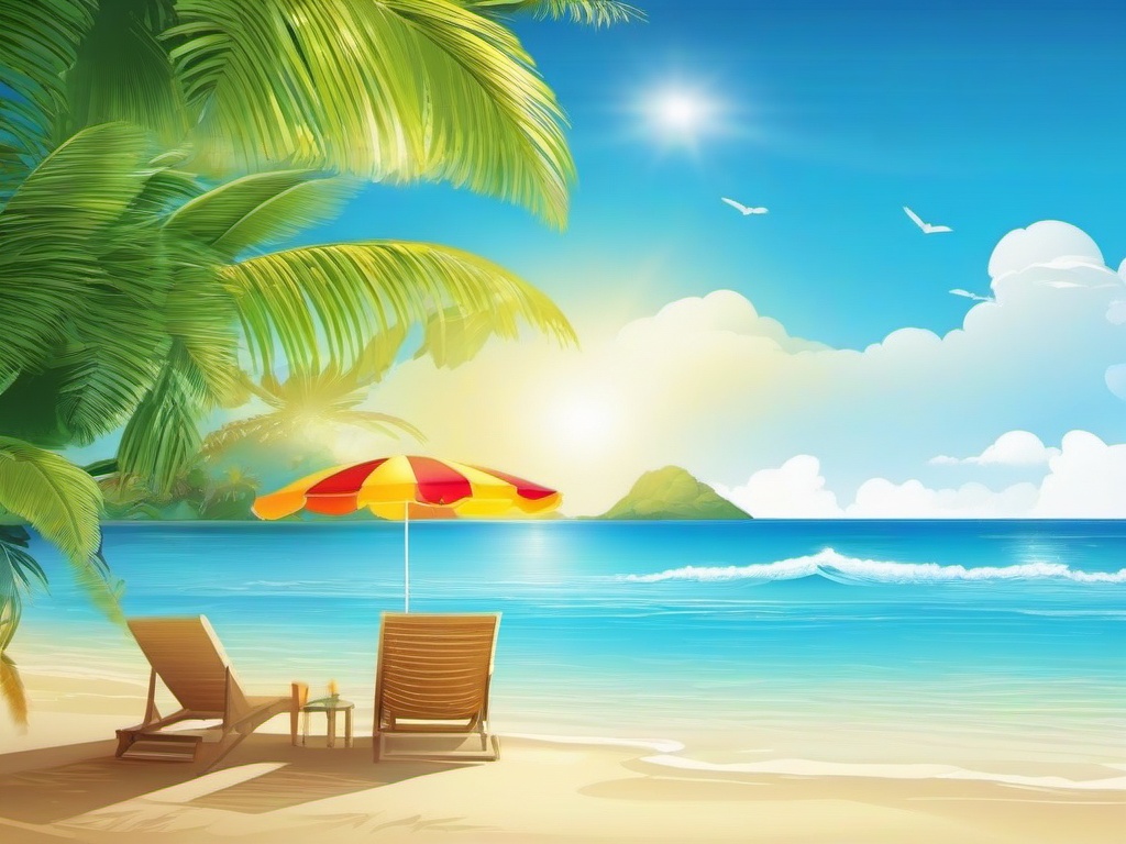 Summer Beach Wallpaper - Bright and sunny beach wallpaper, capturing the spirit of summer.  background wallpaper