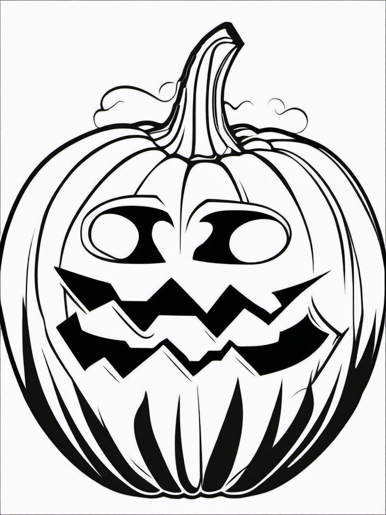 Pumpkin Lantern Coloring Pages - Halloween Light in the Darkness  minimal black outline printable sheet, coloring page