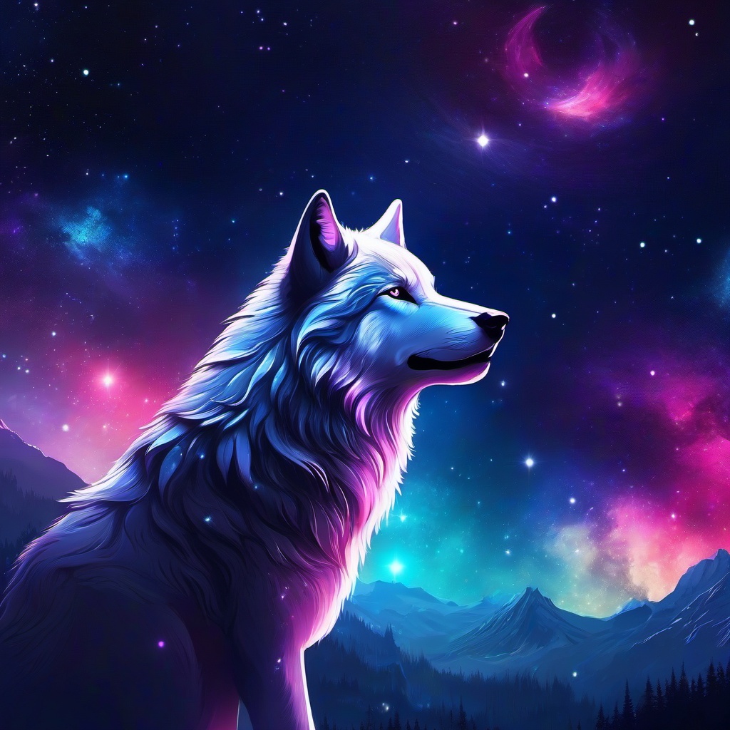 Galaxy Background Wallpaper - Cute Galaxy Wolf Wallpaper