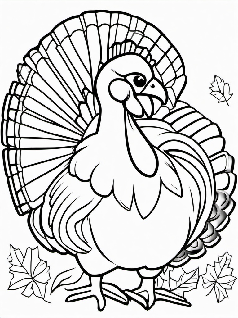 Turkey in a Fall Parade Coloring Pages - Festive Thanksgiving Parade with Turkey  minimal black outline printable sheet, coloring page