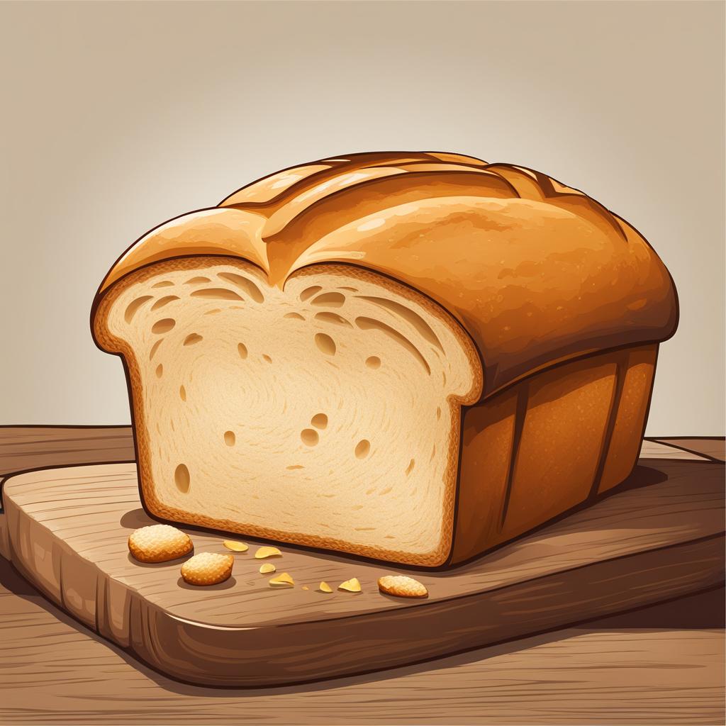 bread clipart - a freshly baked loaf of bread with a golden crust 