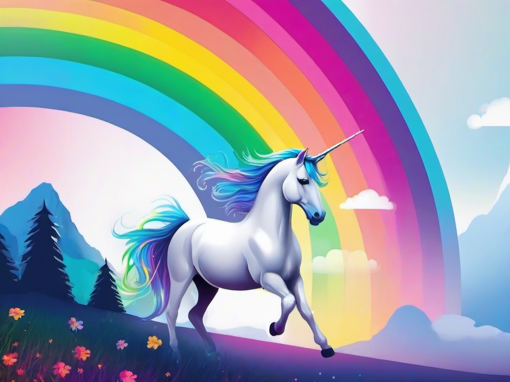 Unicorn And Rainbow Wallpaper  