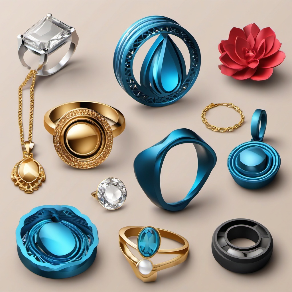 3D Printing Customized Jewelry and Creative Design clipart - 3D printing customized jewelry, ,vector color clipart,minimal