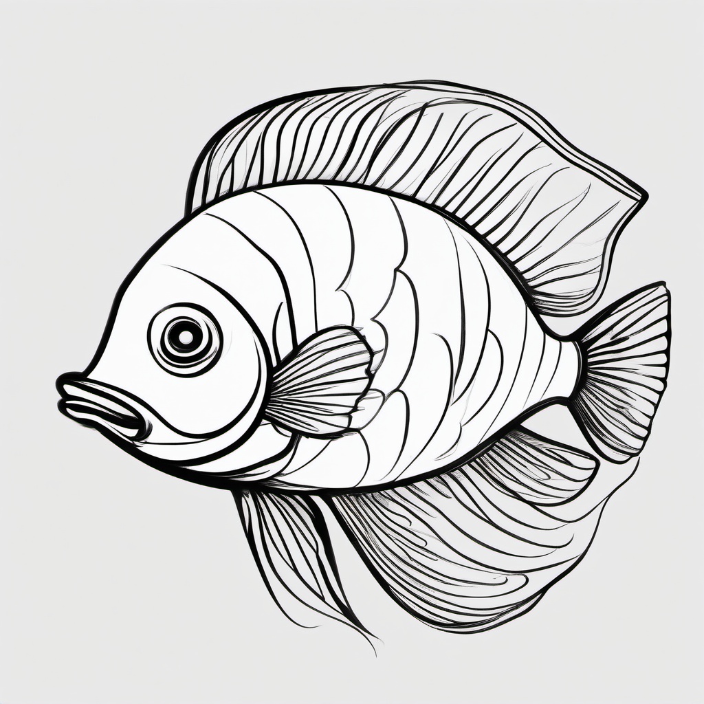 simple drawing of fish  minimal rough sketch scribbles,doodles,black and white