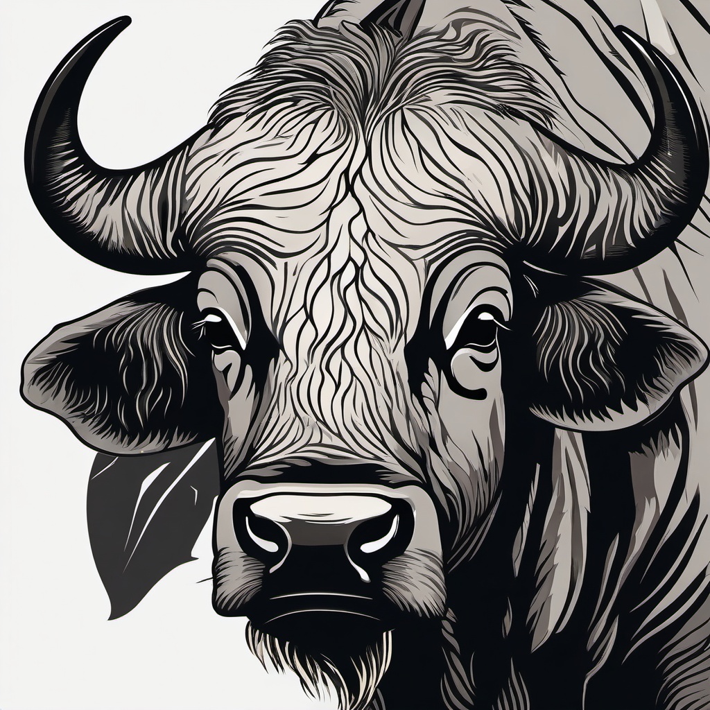 African Buffalo clipart - Powerful bovine found in Africa, ,vector color clipart,minimal