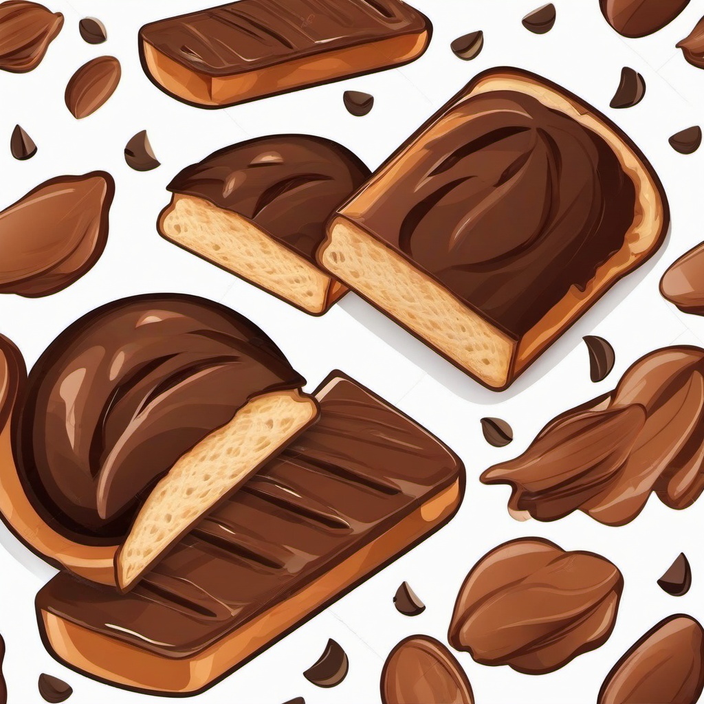 Bread clipart - Bread with chocolate spread.  vector style illustration, white background