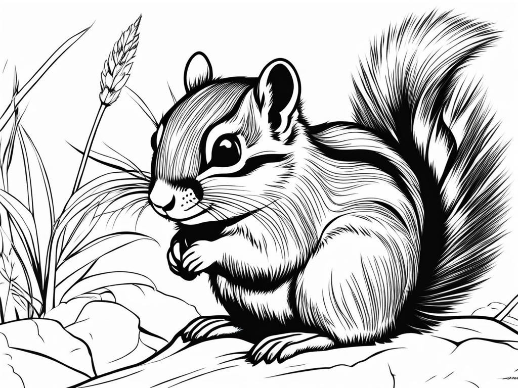 eastern chipmunks cute animals coloring page 