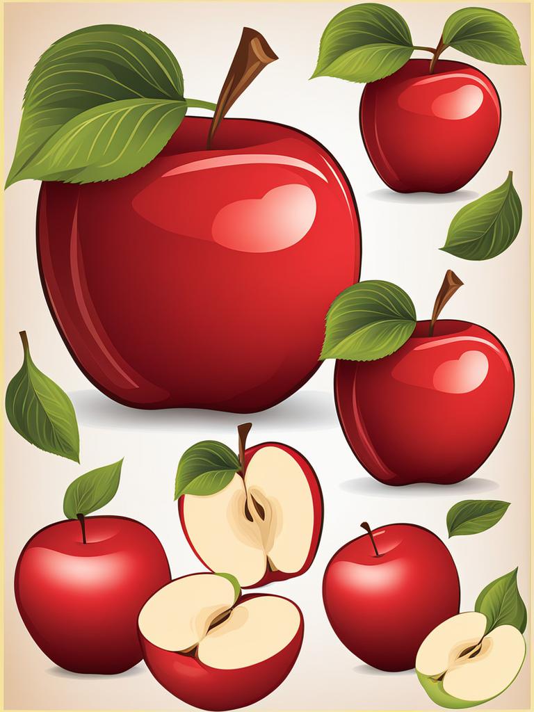 apple clipart - a juicy and red apple graphic. 