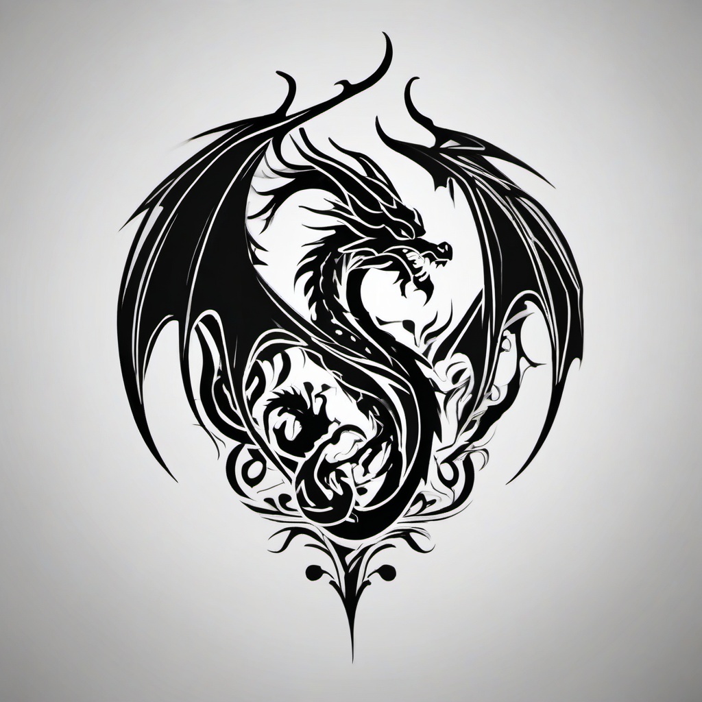 Tattoo Dragon Ideas - Creative and innovative ideas for individuals considering a dragon tattoo.  simple color tattoo,minimalist,white background