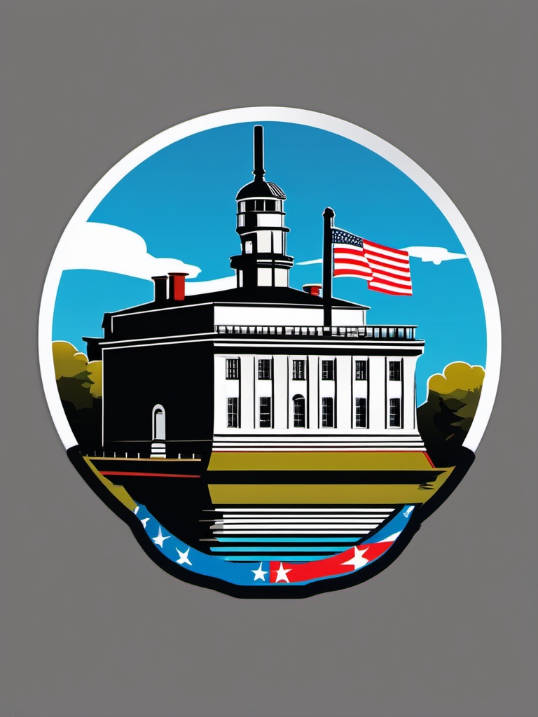 Fort McHenry sticker- Historic fort that inspired the US national anthem in Baltimore, , sticker vector art, minimalist design