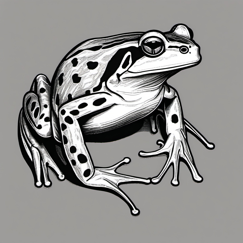 drawing of northern leopard frog  minimal rough sketch scribbles,doodles,black and white