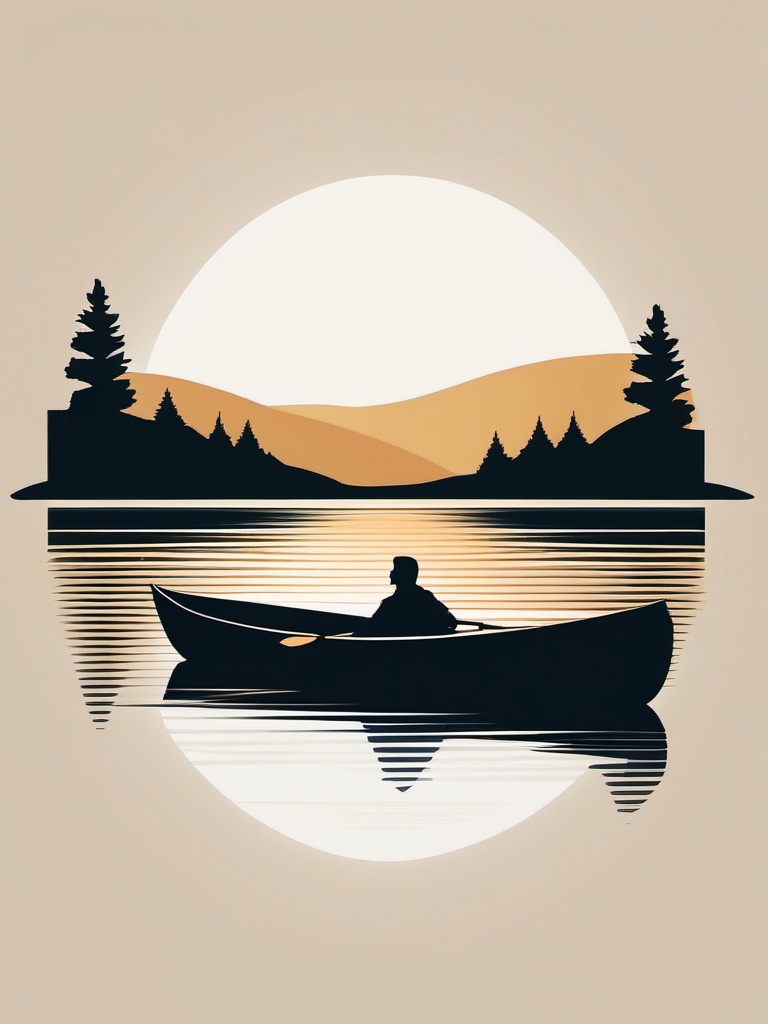 Rowboat Clipart - A peaceful rowboat gently gliding on the calm waters of a serene lake, a picture of tranquility.  color clipart, minimalist, vector art, 