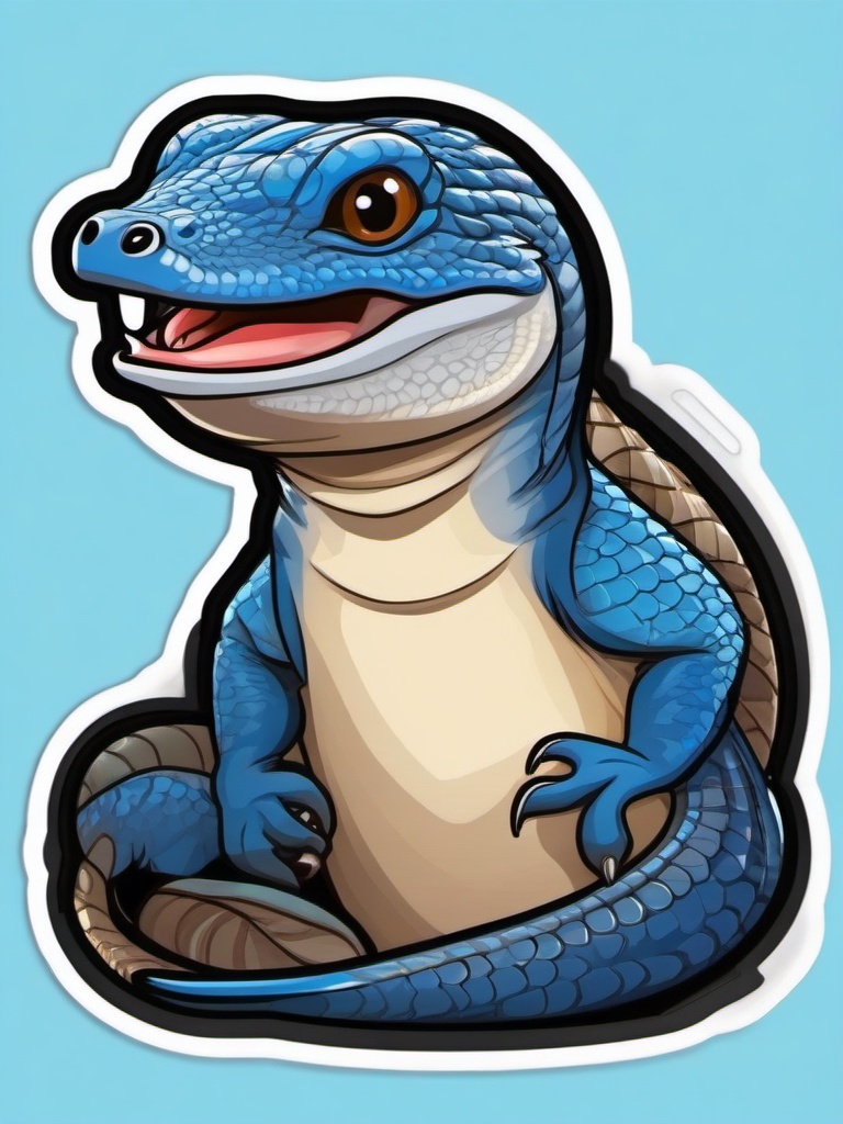 Blue-Tongue Skink cartoon - lizard with a distinctive blue tongue  cartoon sticker style