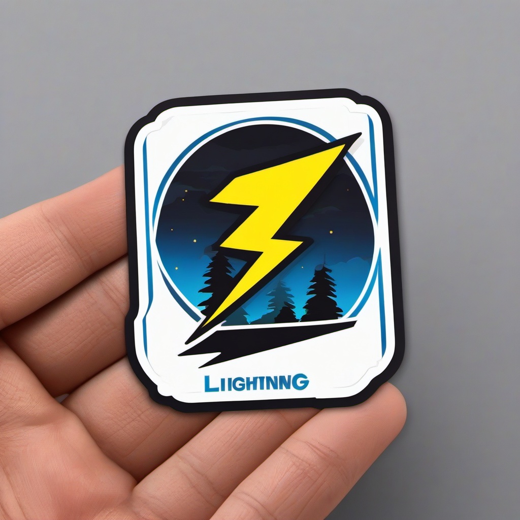 Chasing Lightning Sticker - Capture the thrill of chasing lightning bolts with this electrifying and adventurous sticker, , sticker vector art, minimalist design