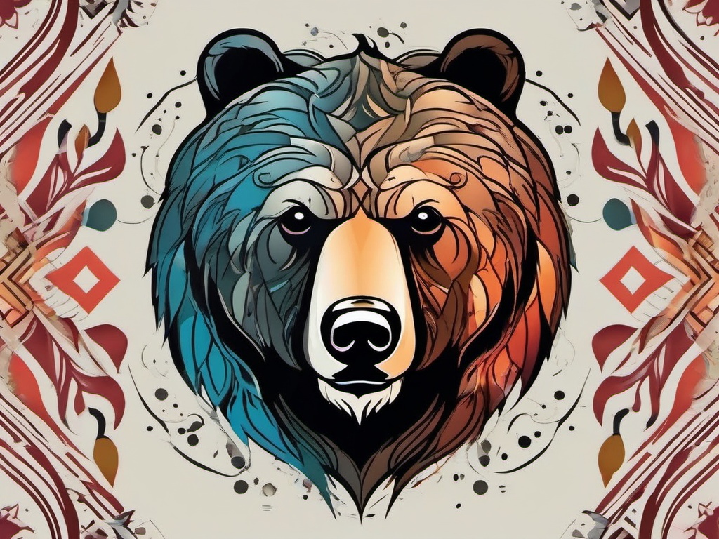 bear print tattoo  simple vector color tattoo