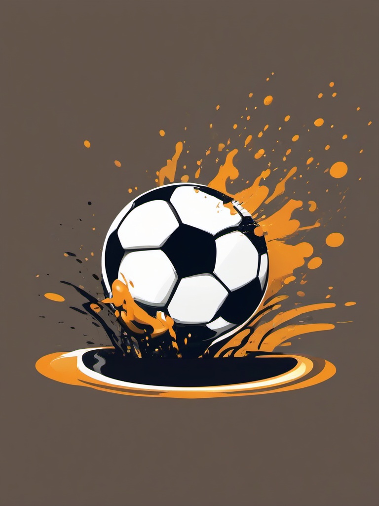 Soccer clipart - soccer ball splashing into a puddle  color,minimalist,vector clipart