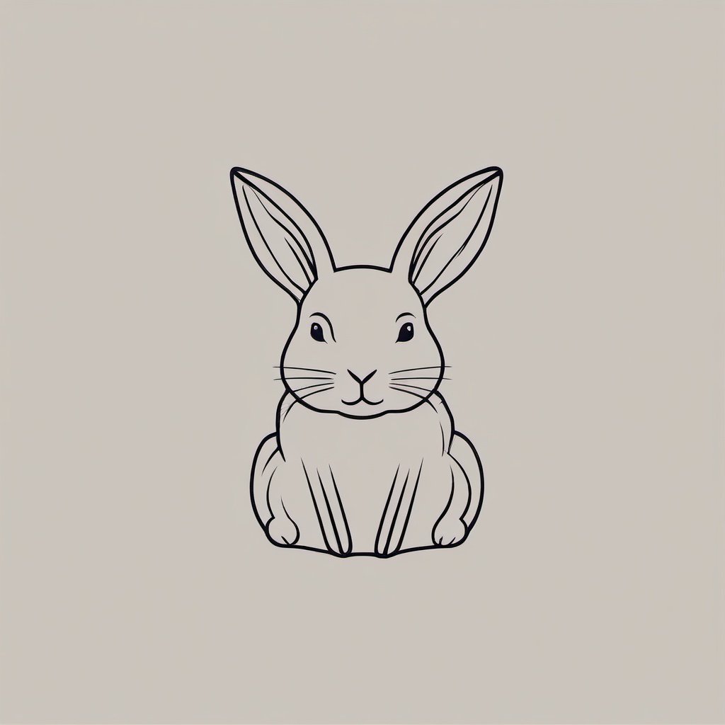 small simple rabbit tattoo  minimalist color tattoo, vector