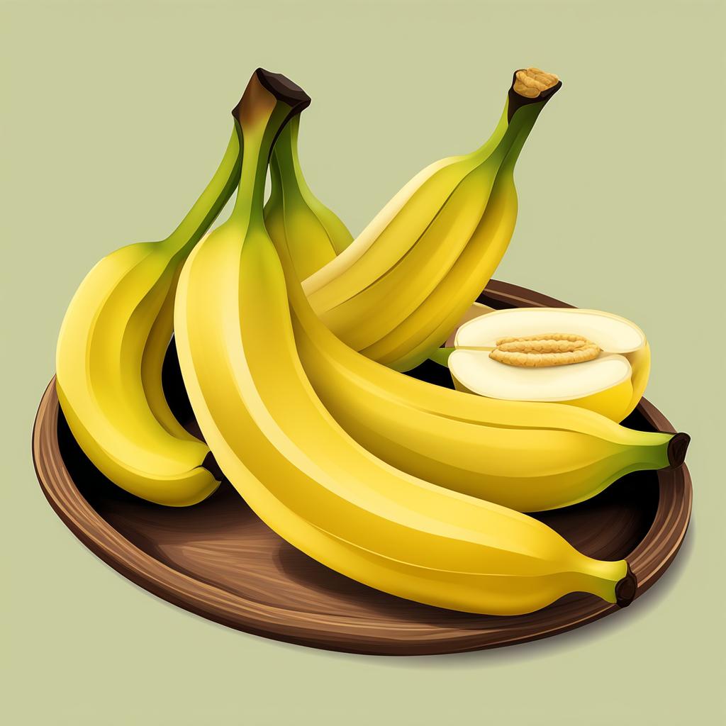 banana clipart - a ripe and yellow banana, a healthy snack choice. 