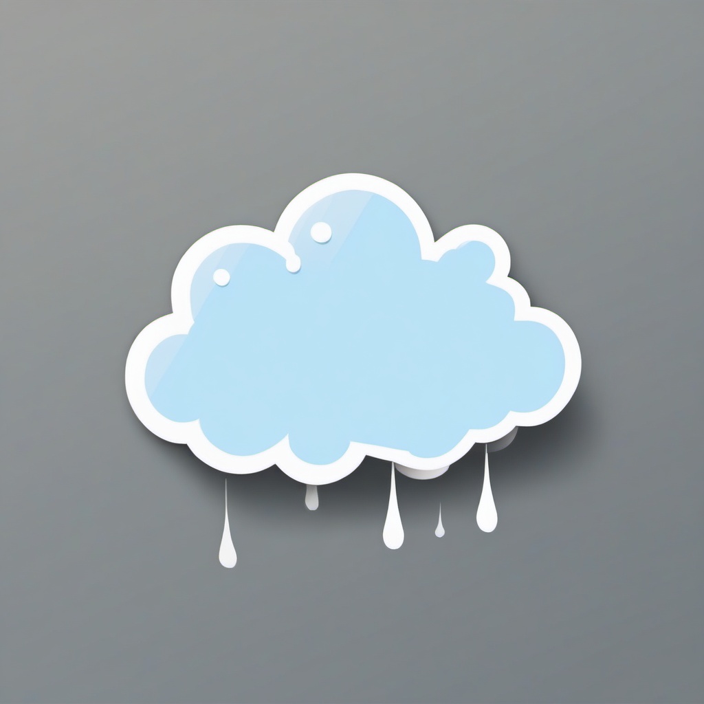 Cloud with snowfall sticker- Gentle and serene, , sticker vector art, minimalist design