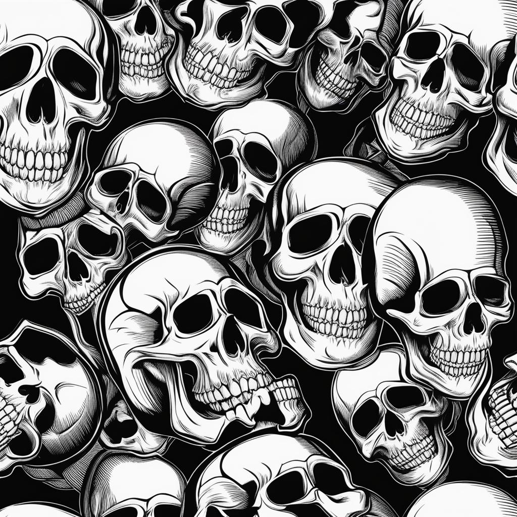 skull clipart black and white 