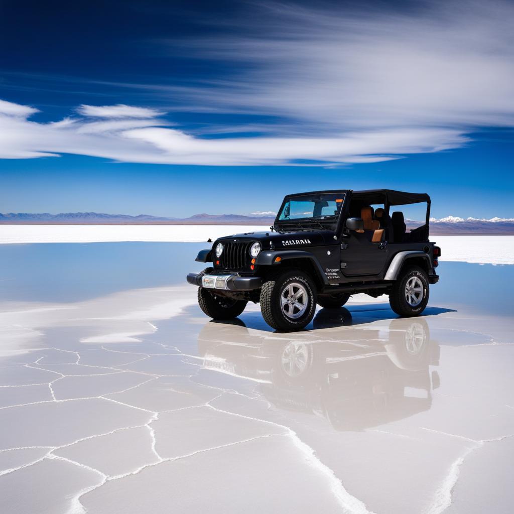 uyuni salt flats, bolivia - takes a surreal jeep tour across the vast, reflective salt flats. 