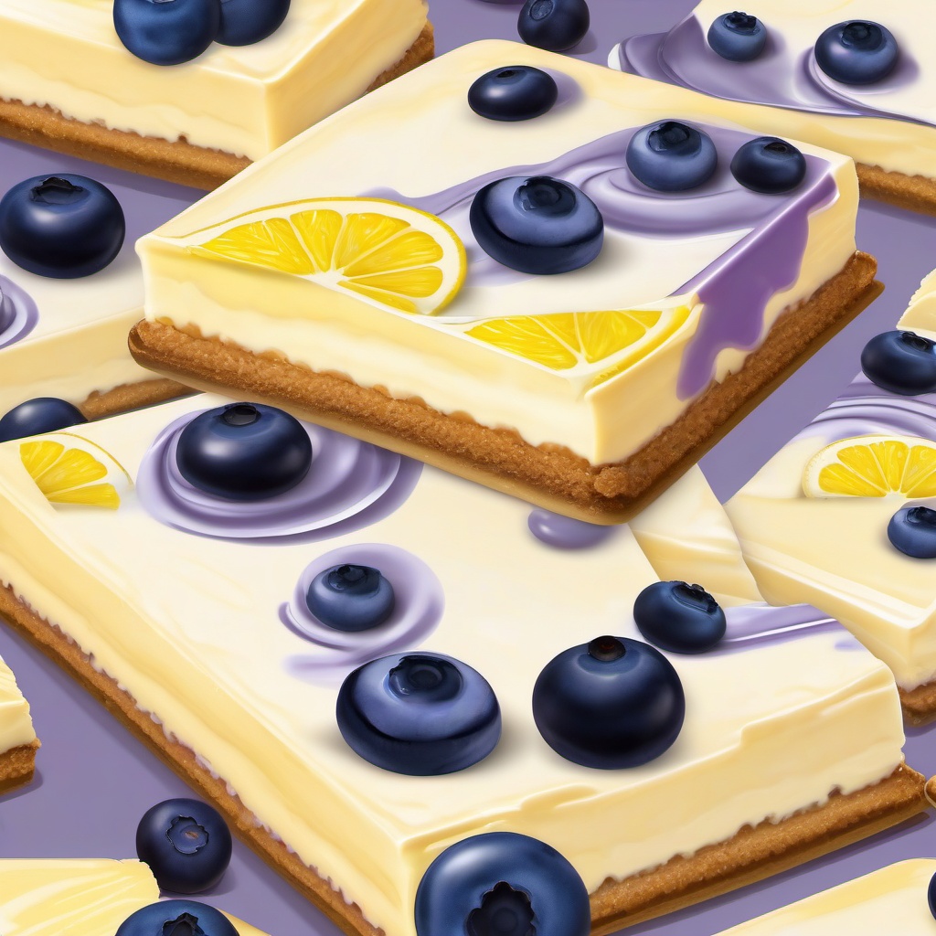 Blueberry Lemon Cheesecake Bars sticker- Creamy cheesecake filling swirled with blueberry and lemon layers, baked on a buttery shortbread crust. A delightful and portable dessert., , color sticker vector art