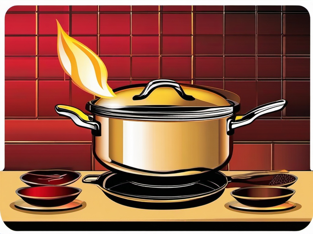 Flame clipart - flames in a cooking scene  vector clipart