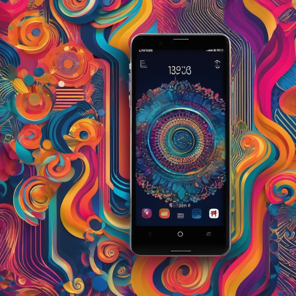 Cool Wallpapers for Phone - Smartphone Interface in Seoul wallpaper splash art, vibrant colors, intricate patterns