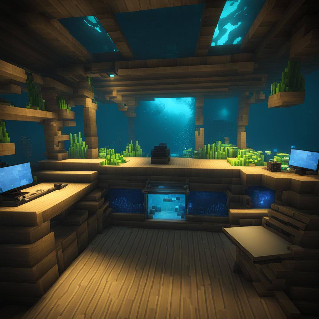 bioluminescent underwater research lab - minecraft house design ideas 