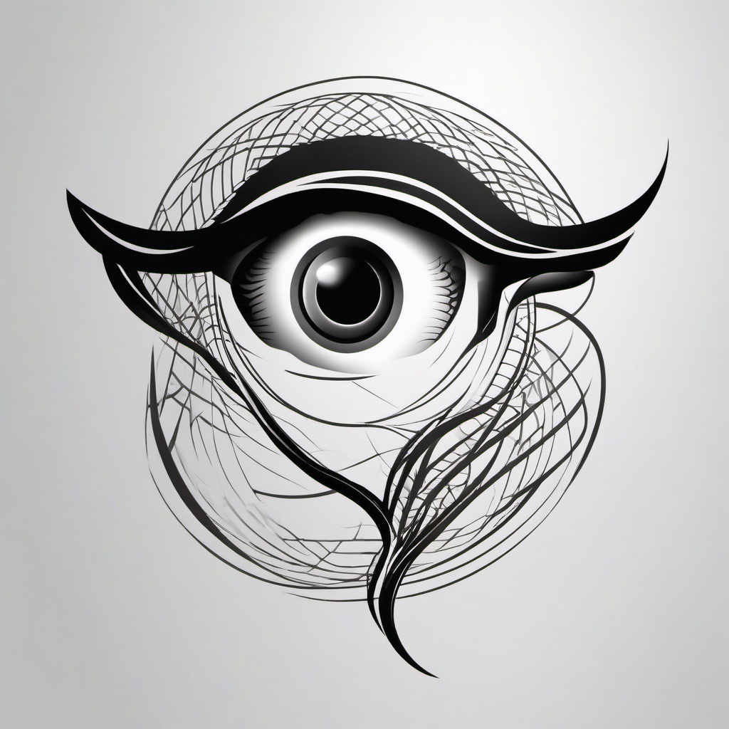 Snake Eye Tattoo - Tattoo featuring the eye of a snake.  simple vector tattoo,minimalist,white background