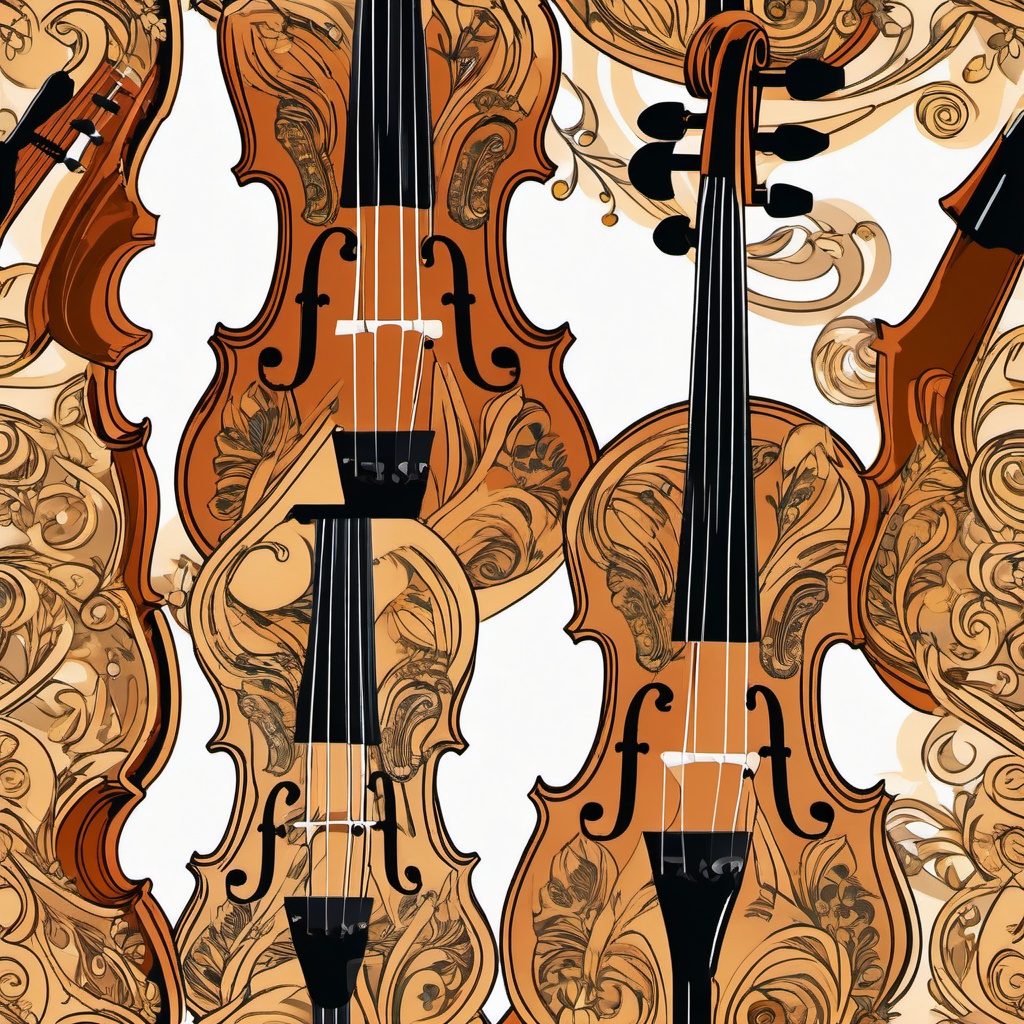 Violin Scroll Clipart - Intricate scroll of a finely crafted violin.  color clipart, minimalist, vector art, 