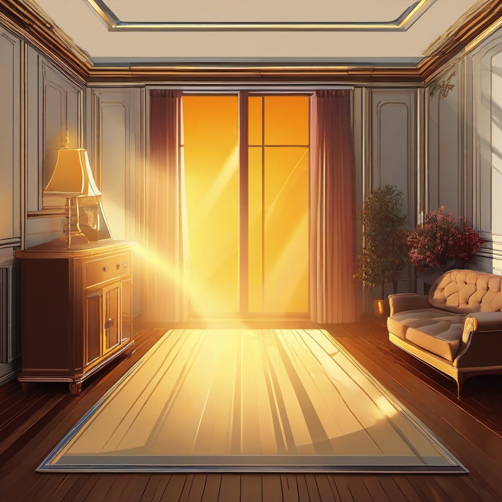 Sunlight clipart - streaming into a room  