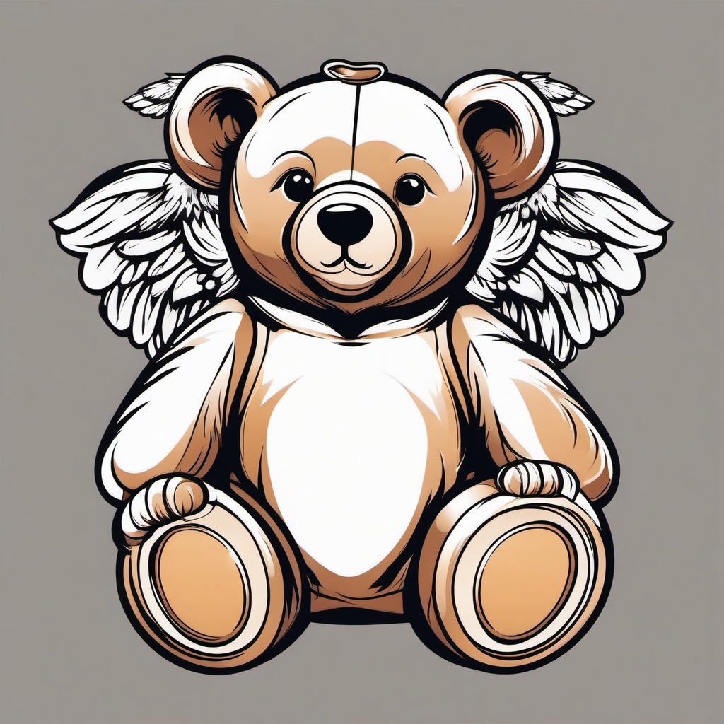 angel teddy bear tattoo  simple vector color tattoo