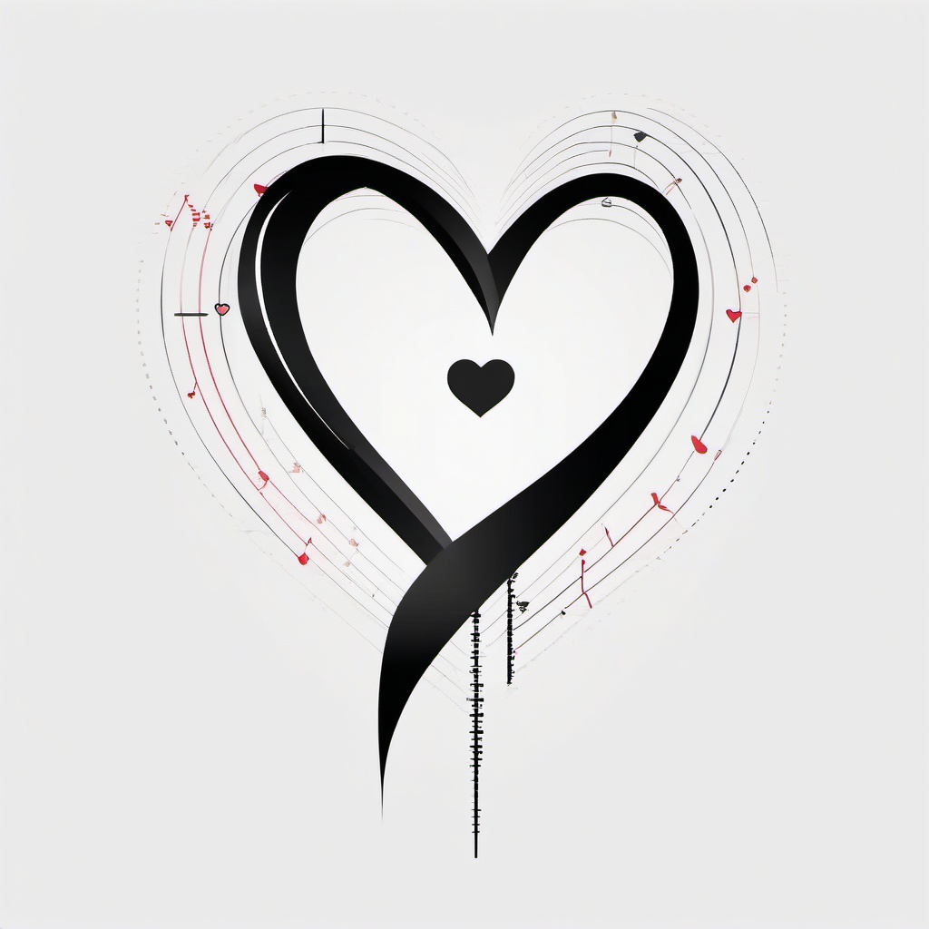 Heart Rate Tattoo with Name - Personalize your heartbeat tattoo by incorporating a name along with the heart rate design.  simple vector color tattoo,minimal,white background