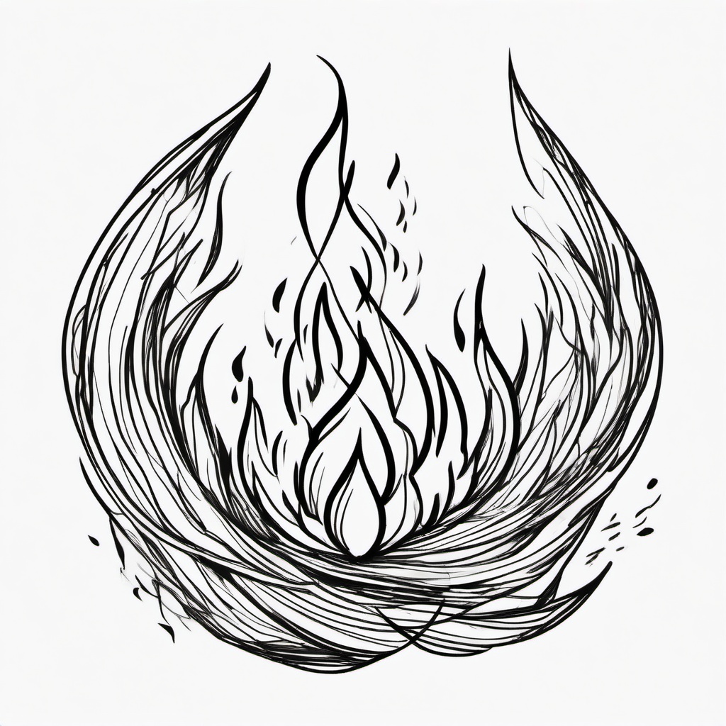 simple drawing of fire  minimal rough sketch scribbles,doodles,black and white