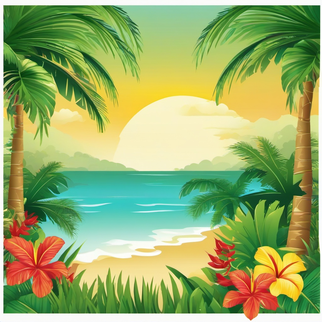 Palm Tree clipart - palm tree in a tropical scene  clipart