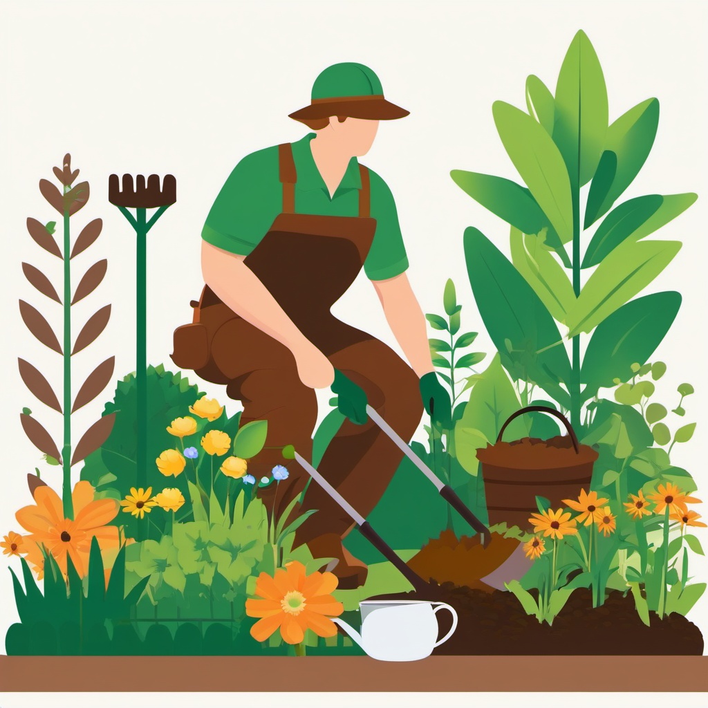 Gardener's Dedication clipart - Dedication to garden maintenance, ,vector color clipart,minimal