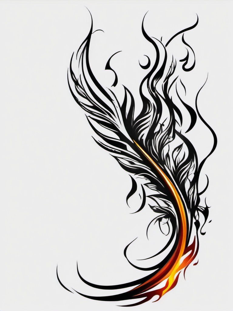 flame shoulder tattoo  simple color tattoo,white background