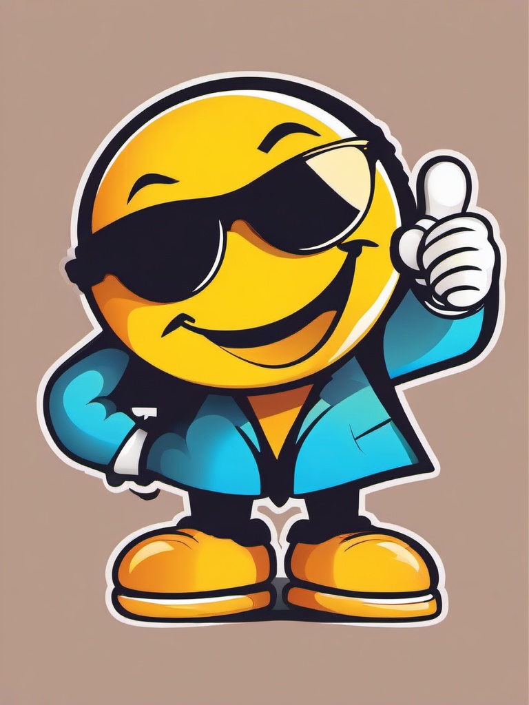 Smiley clipart - cool smiley giving a thumbs up  color,minimalist,vector clipart