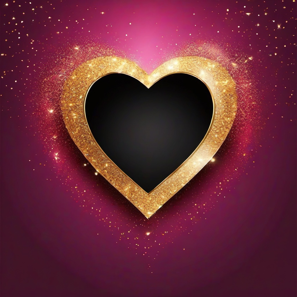 Valentines Day background - Cupids arrow through a heart with golden sparkles  