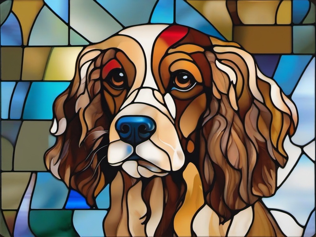 Stained Glass Cocker Spaniel - Cocker spaniel with soulful eyes  