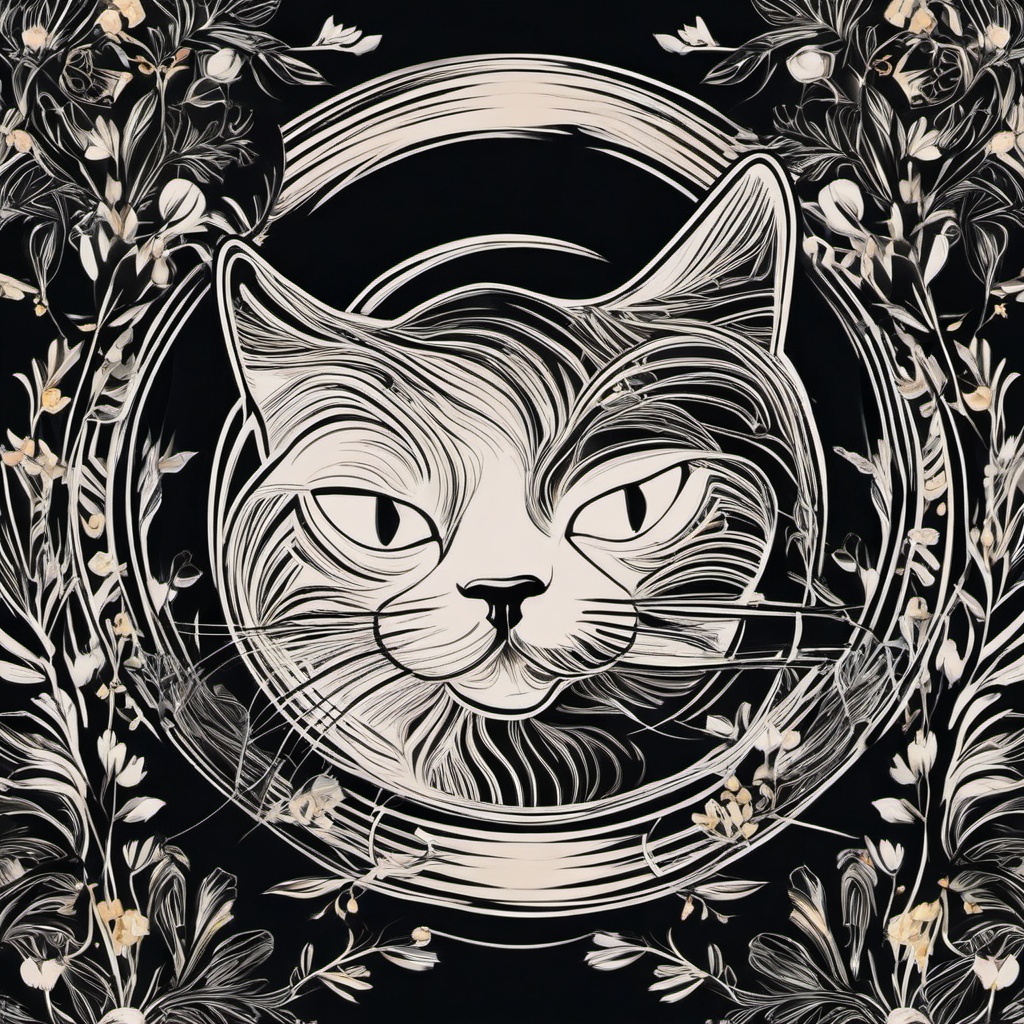 Cat Background Wallpaper - cat drawing black background  