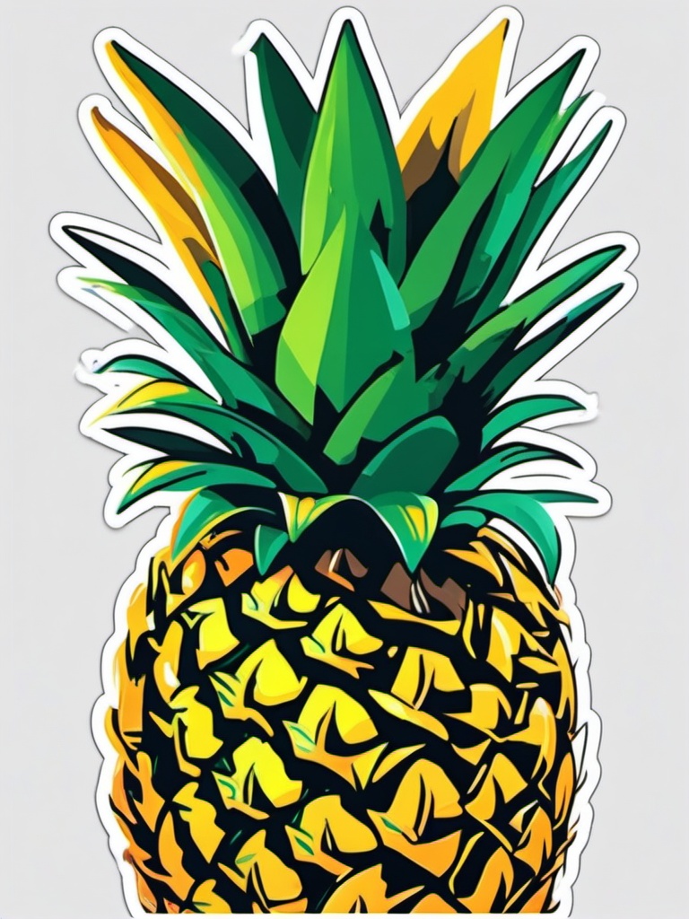 Pineapple sticker, Tropical , sticker vector art, minimalist design