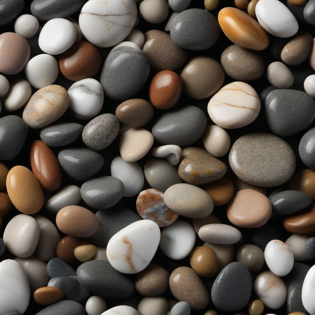 Marble in the style of beach pebbles with a rustic, tactile surface top view, product photoshoot realistic background, hyper detail, high resolution