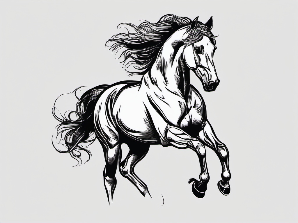 pretty horse tattoos  simple tattoo,minimalist,white background