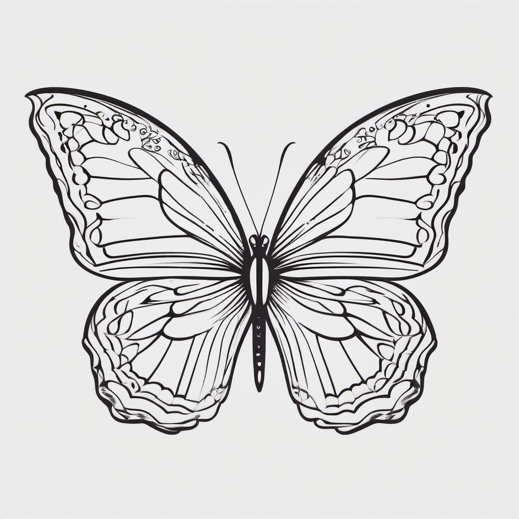 simple outline butterfly tattoo  