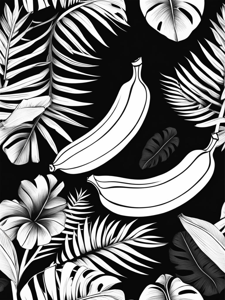 banana clipart black and white - a tropical delight. 